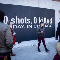 “0 shots, 0 killed: Today in Chicago” is a student mural in Humboldt Park hoping to start a conversation about violence prevention. | Manny Ramos/Sun-Times. 