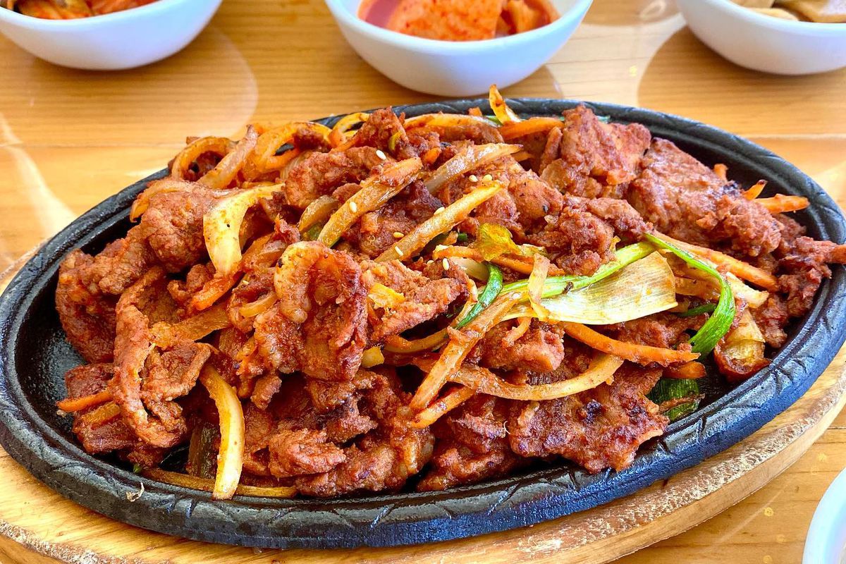 A plate of shredded meat.