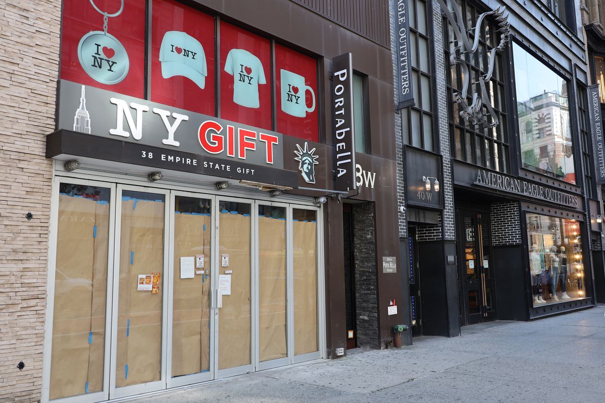 A shuttered souvenir store in Manhattan, Sept. 9, 2020.