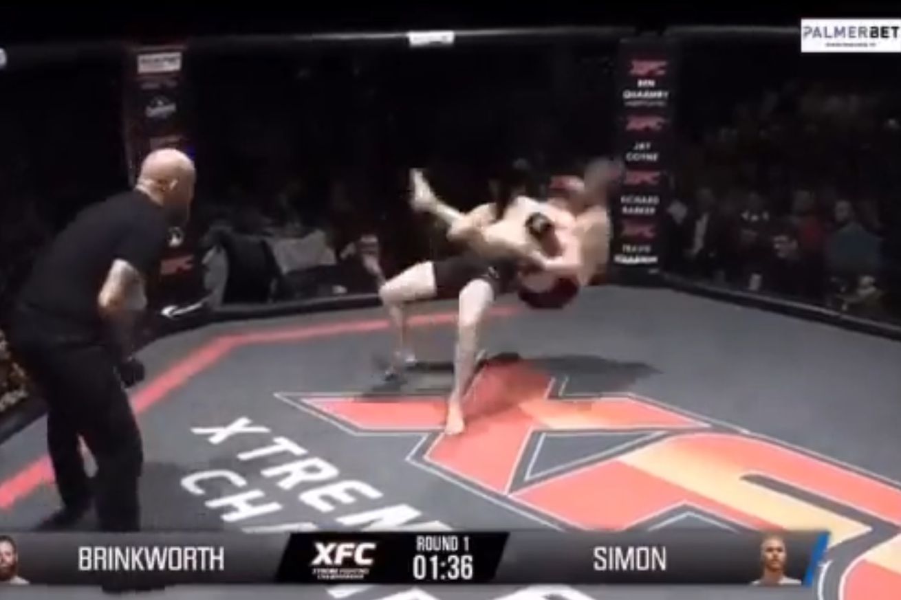Missed Fists: Fighter escapes choke with vicious drop-back slam knockout
