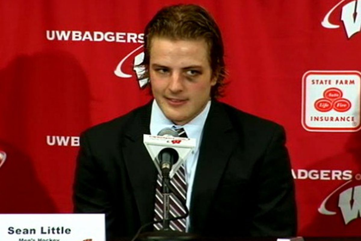 Badger sophomore Sean Little notched his first career goal in Wisconsin's 4-2 win Saturday night.