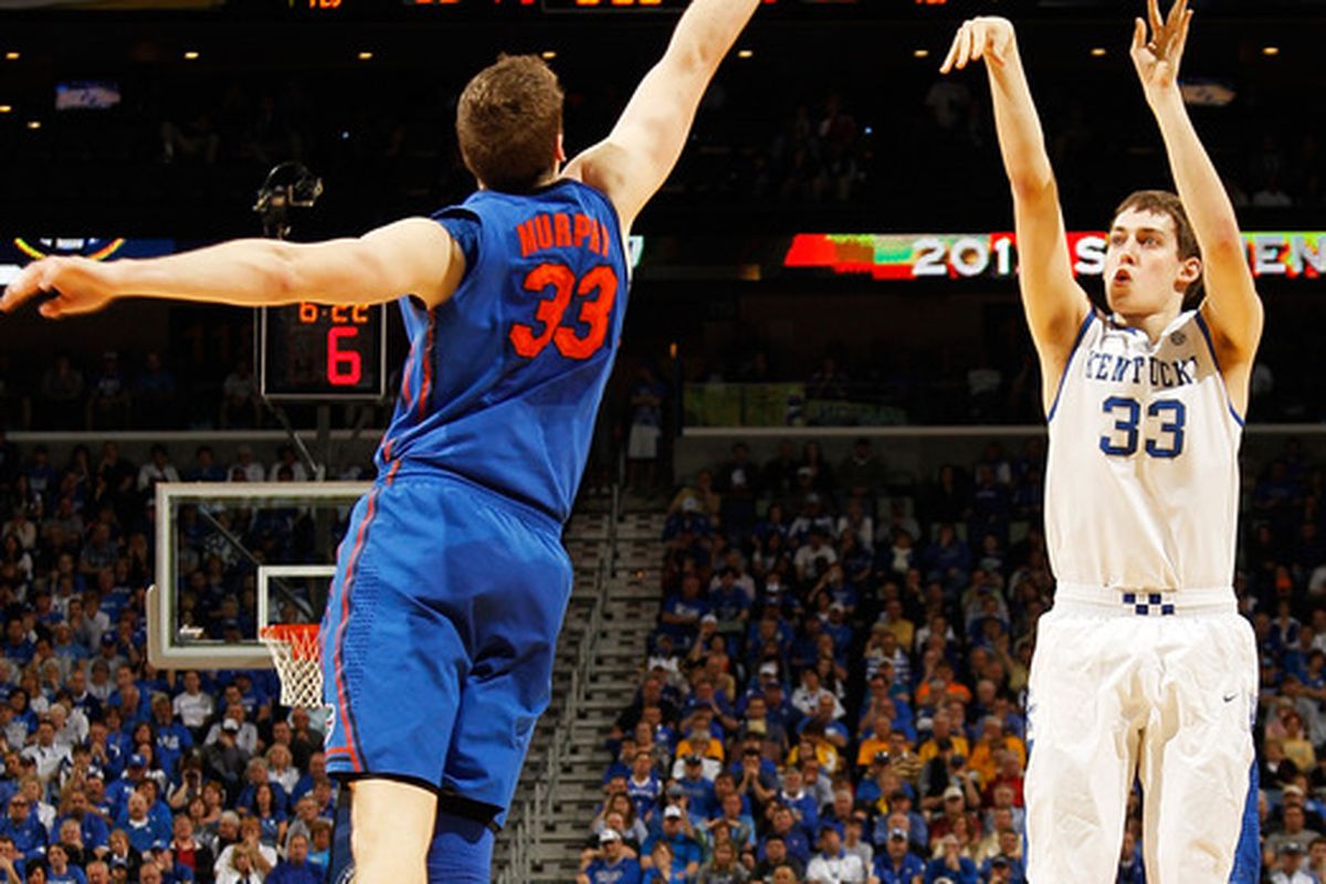 Kyle Wiltjer made one of the few threes Kentucky was able to get down on this jumper.