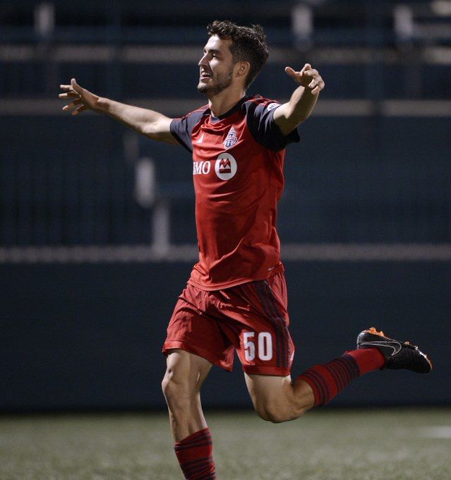 USL Photo - Toronto FC II’s Matt Srbely celebrates his goal in a 2-0 win over Nashville SC on Saturday night in Rochester
