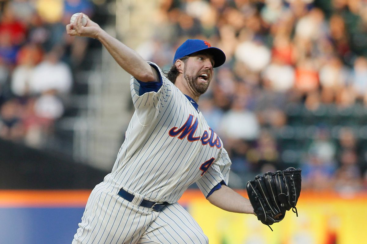 Dickey the best. (Photo by Mike Stobe/Getty Images)