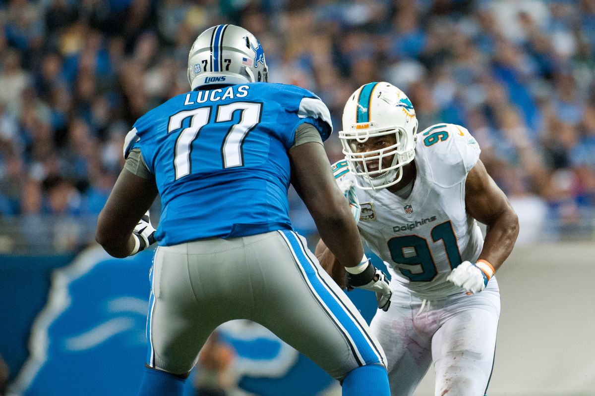 Corenlius Lucas made his second start of the season Sunday, this time at right tackle.