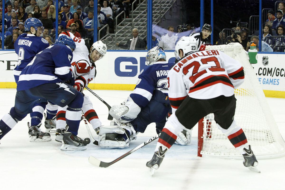 The picture just before Mike Cammalleri scored the game winning goal.