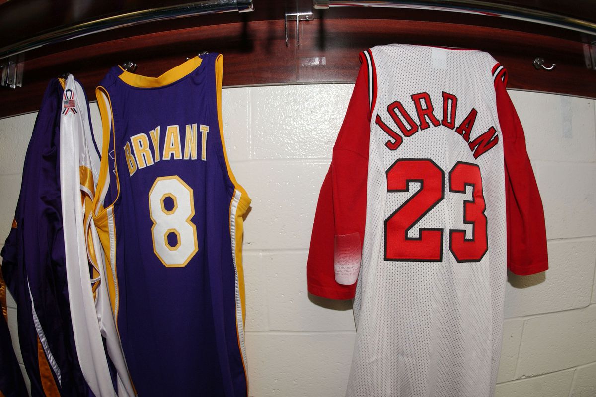 Kobe Bryant and Michael Jordan’s jerseys