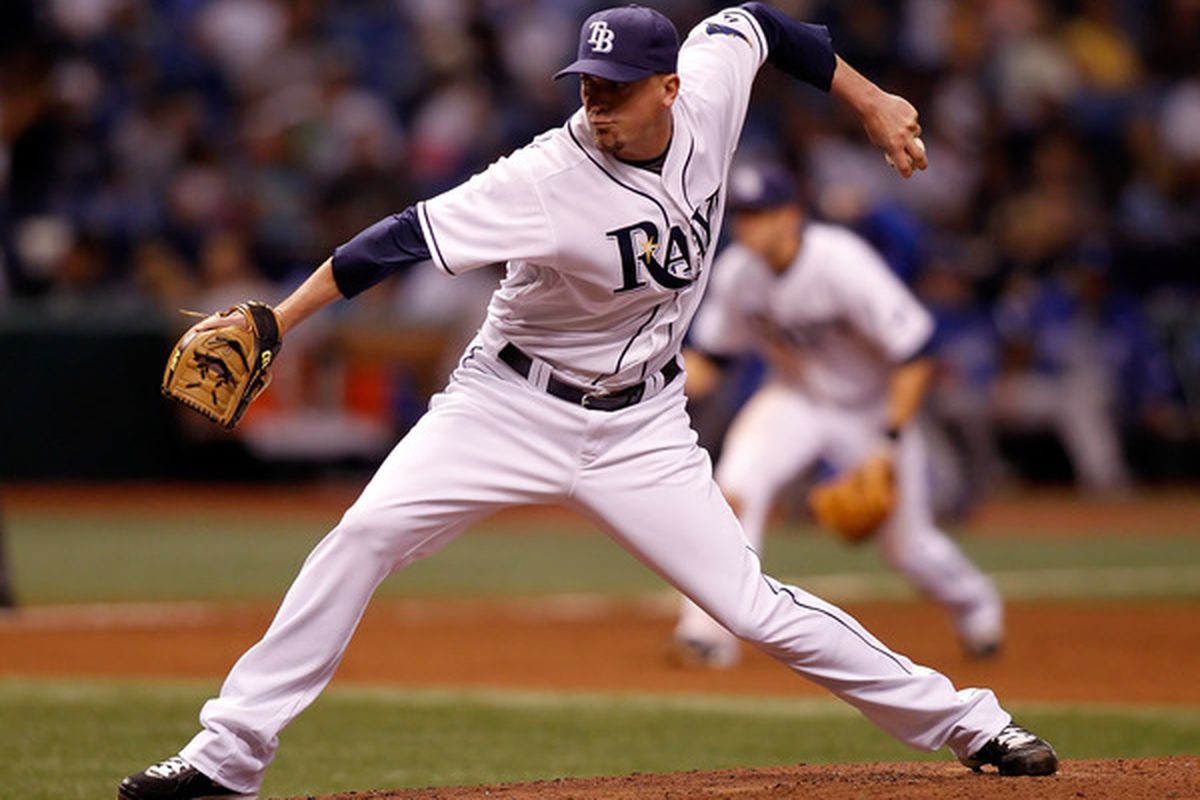 ST. PETERSBURG - APRIL 30:  Relief pitcher Randy Choate #36 of the Tampa Bay Rays pitches against the Kansas City Royals during the game at Tropicana Field on April 30, 2010 in St. Petersburg, Florida.  (Photo by J. Meric/Getty Images)
