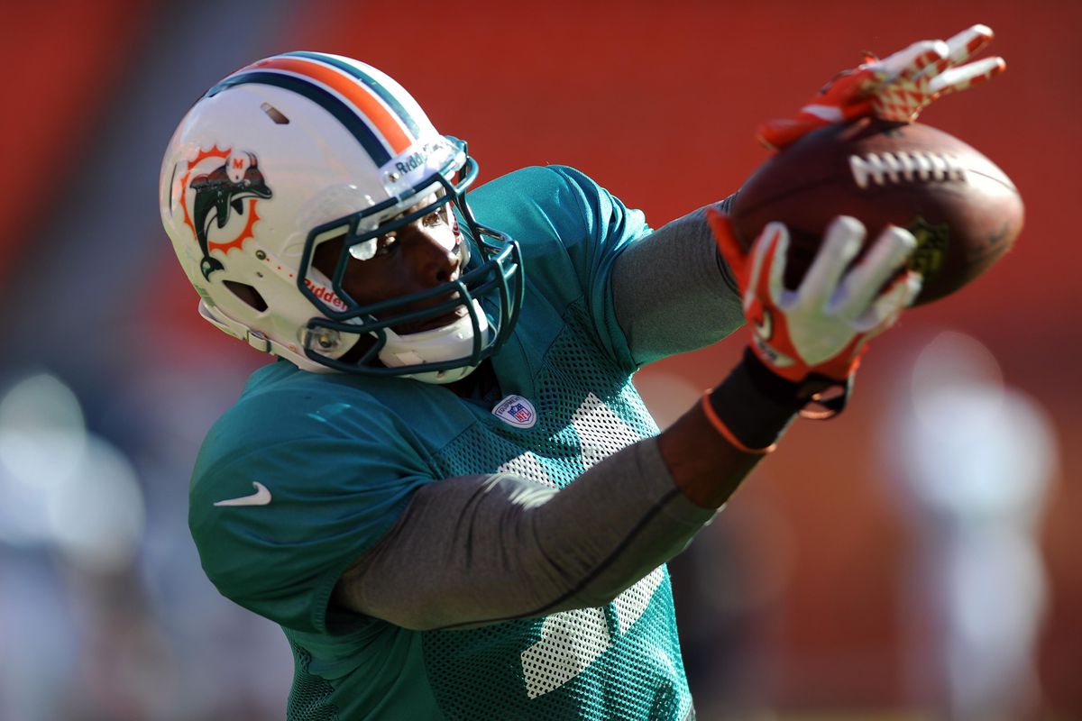 Aug. 4, 2012;  Miami, FL, USA; Miami Dolphins wide receiver Julius Pruitt (11) hauls in a catch during a scrimmage at Sun Life Stadium. Mandatory Credit: Steve Mitchell-US PRESSWIRE