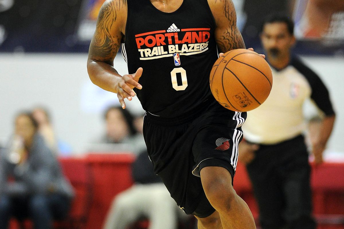 The only known picture of Damian Lillard not dominating Summer League 2012. But don't worry, he's staring someone down.