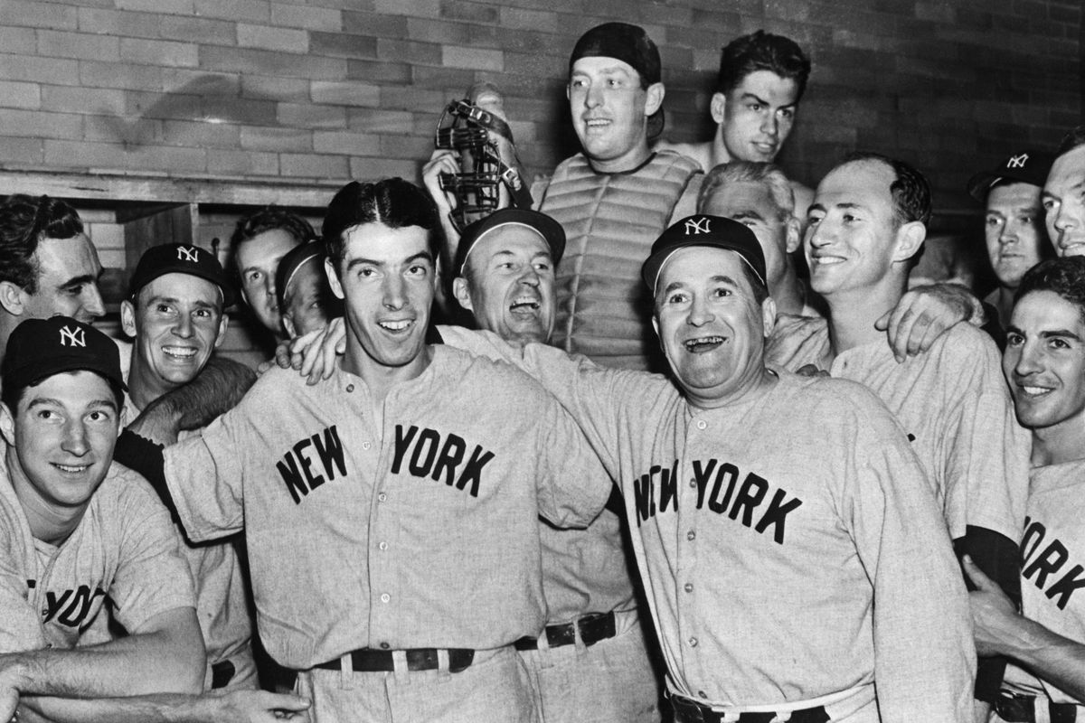 Teammates Surrounding Joe DiMaggio Following Game Win