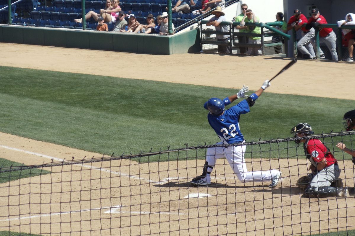 Angelo Songco hitting for the Quakes in 2013
