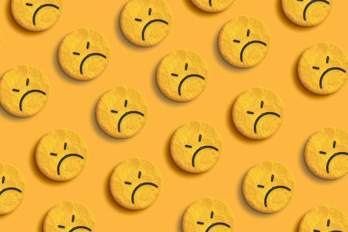 A bunch of frowny-faces emojis.