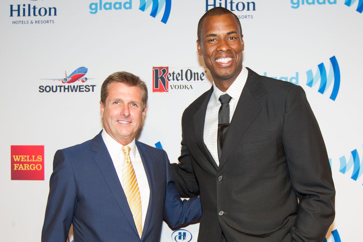 Rick Welts and Jarron Collins at the GLAAD Awards.