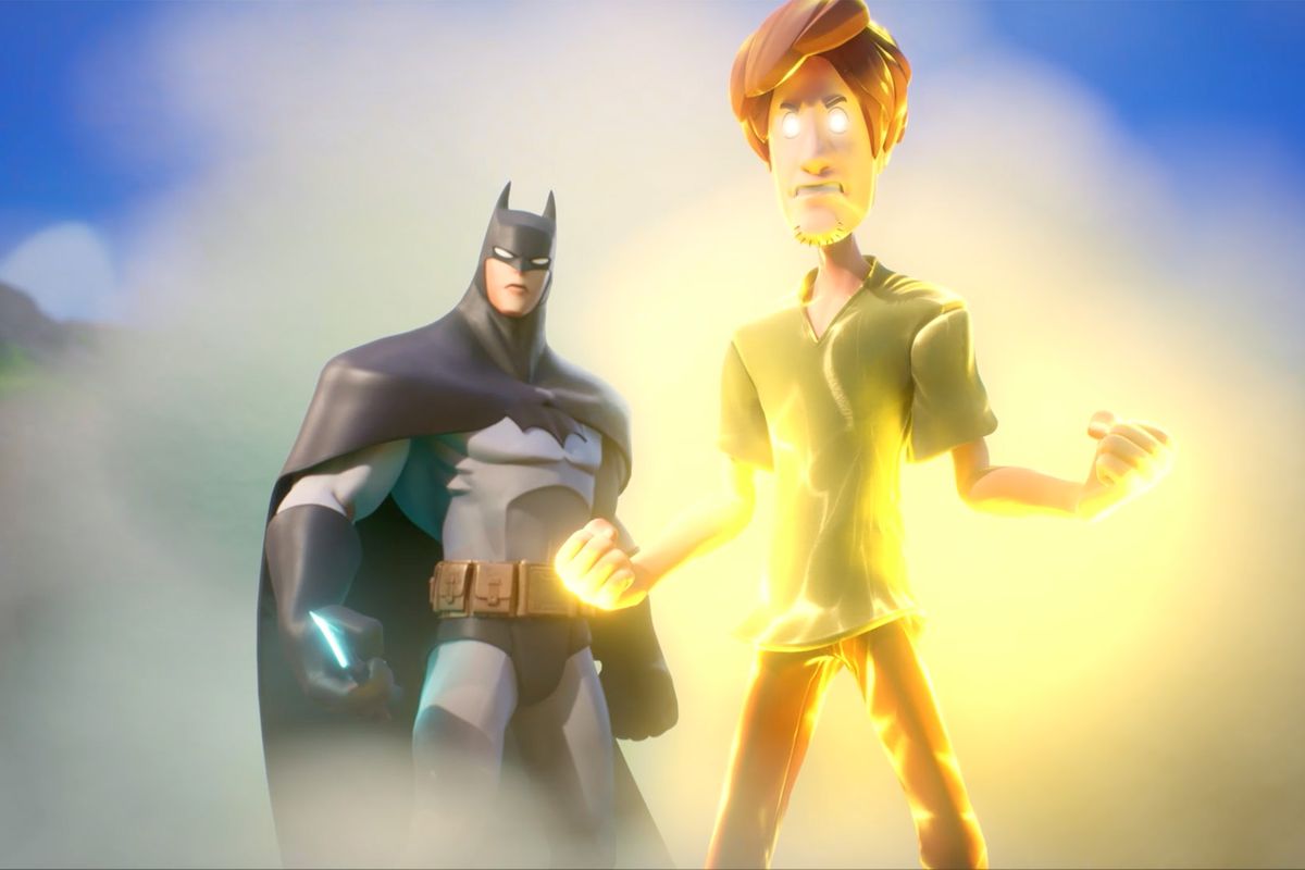 Batman and Shaggy in a still from the cinematic trailer for MultiVersus