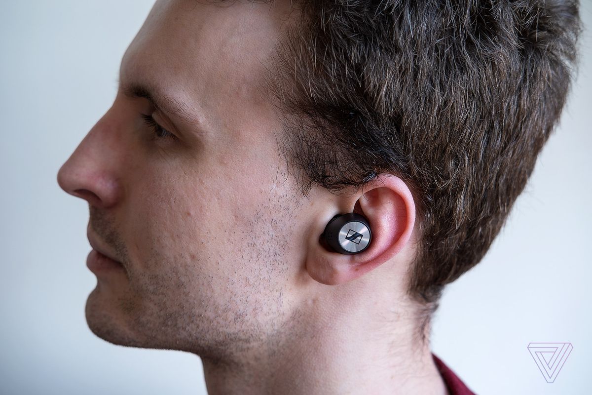 A side profile shot of the Sennheiser Momentum True Wireless 2, the best wireless earbuds for sound quality.