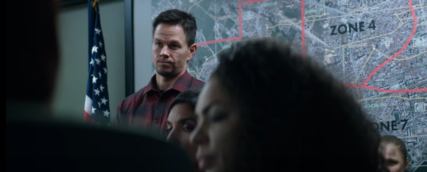 Mark Wahlberg wearing a different red-and-blue plaid shirt