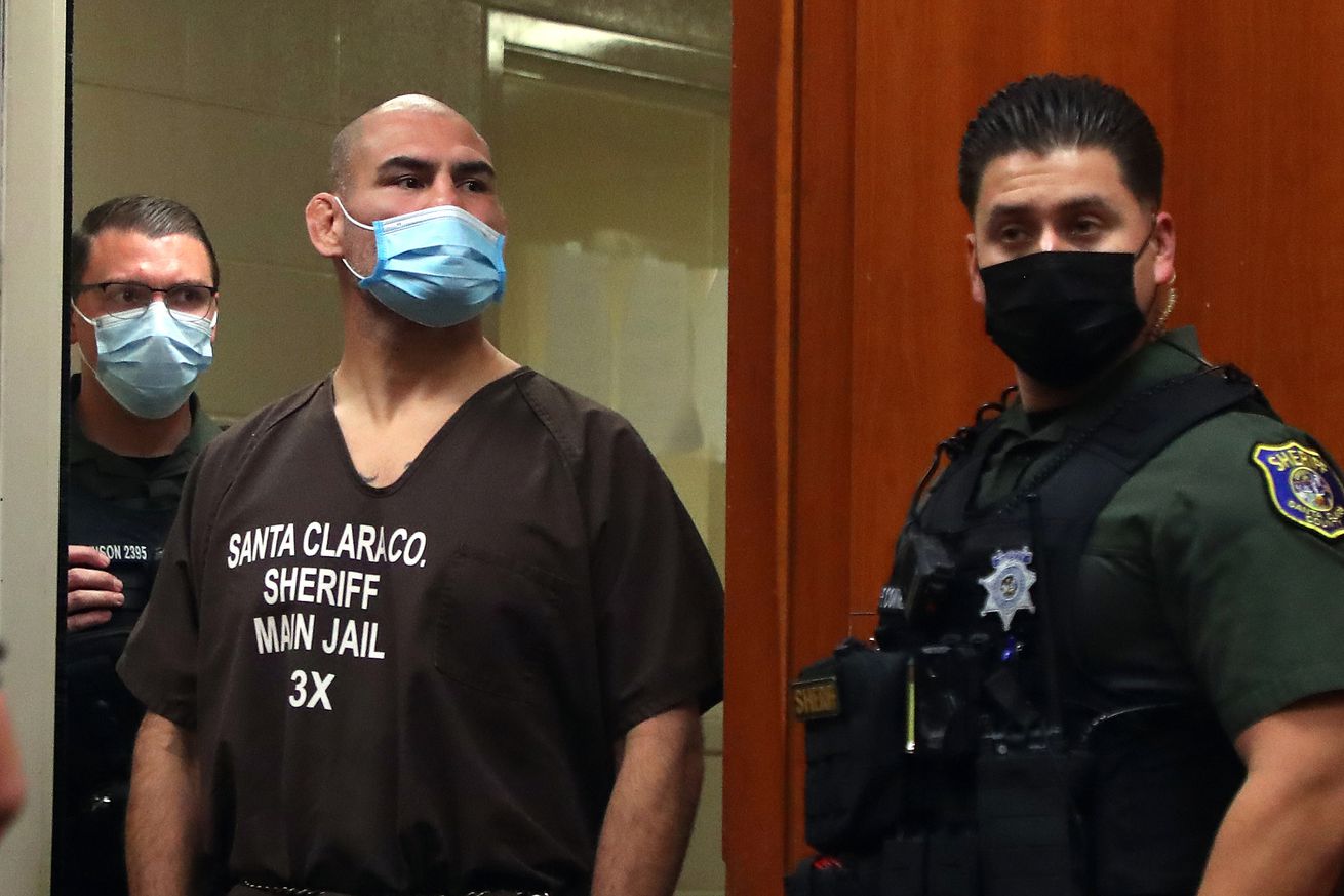 Cain Velasquez during a pre-trial hearing for charges of attempted murder.