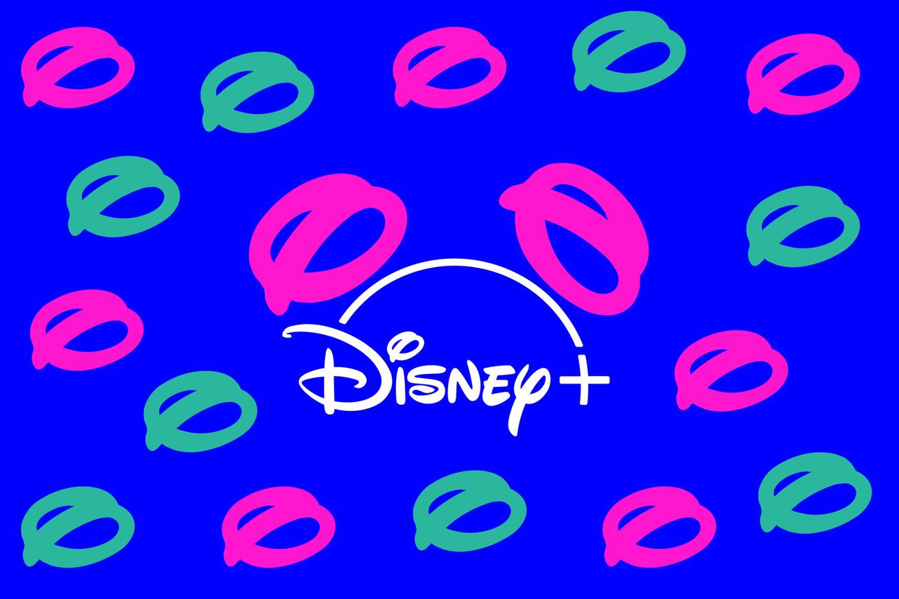 The Disney logo on a blue background