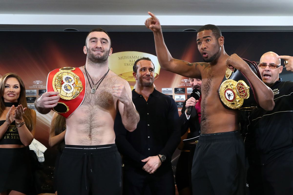 Official weigh-in ceremony for cruiserweight boxers Gassiev and Dorticos