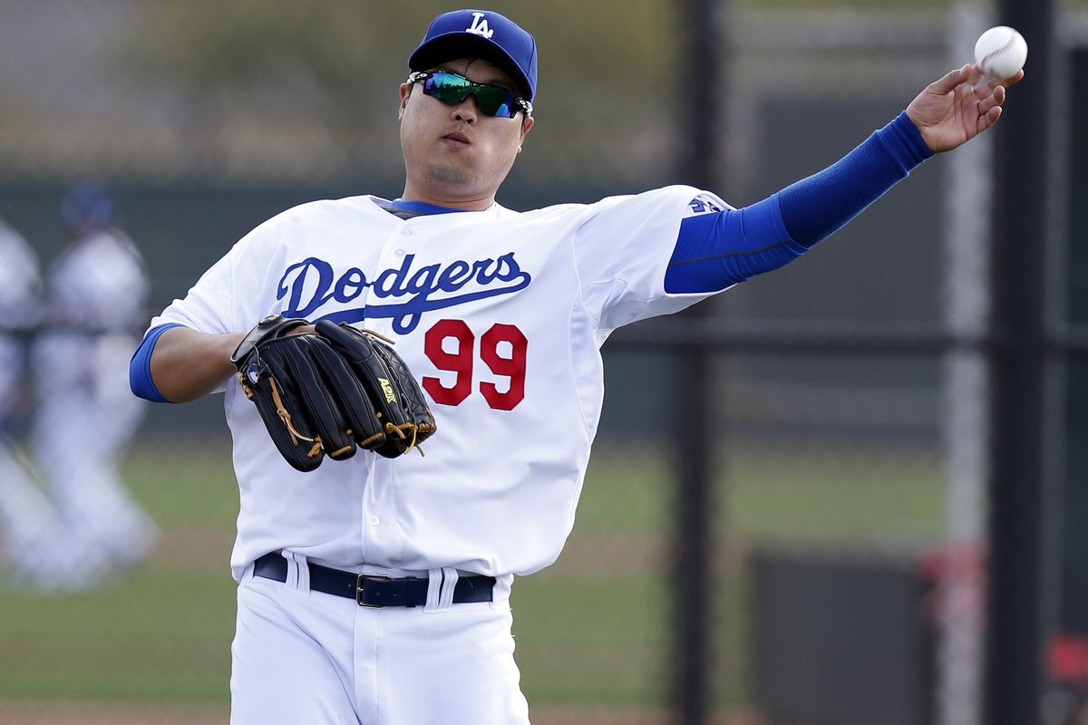 Ryu, seen here in February 2015, is back at Camelback Ranch, rehabbing from his shoulder surgery.