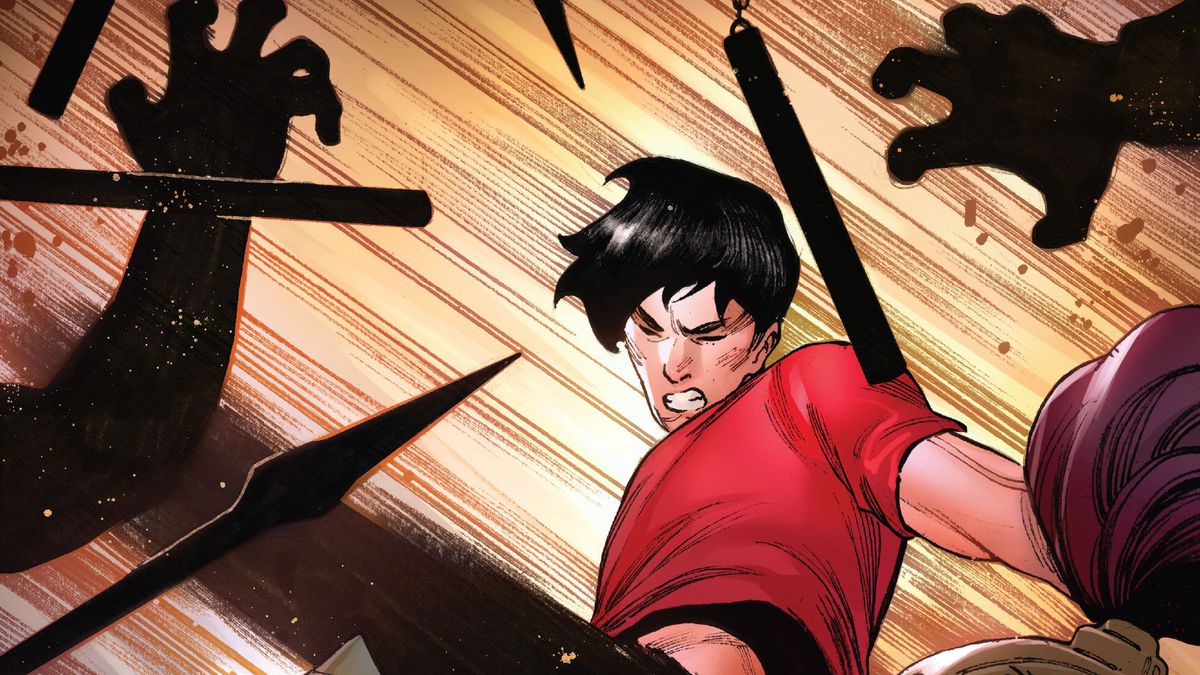 shang-chi beating up some bad guys in Shang-Chi #1, Marvel (2020)