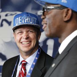 BYU Head Football Coach Bronco Mendenhall and  Ziggy Ansah speak with reporters at the NFL Draft. 
BYU's Ziggy Ansah is introduced as the fifth overall pick by the Detroit Lions in the First Round of the NFL Draft at Radio City Music Hall. 