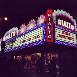 Rialto's restored marquee in all its glory.