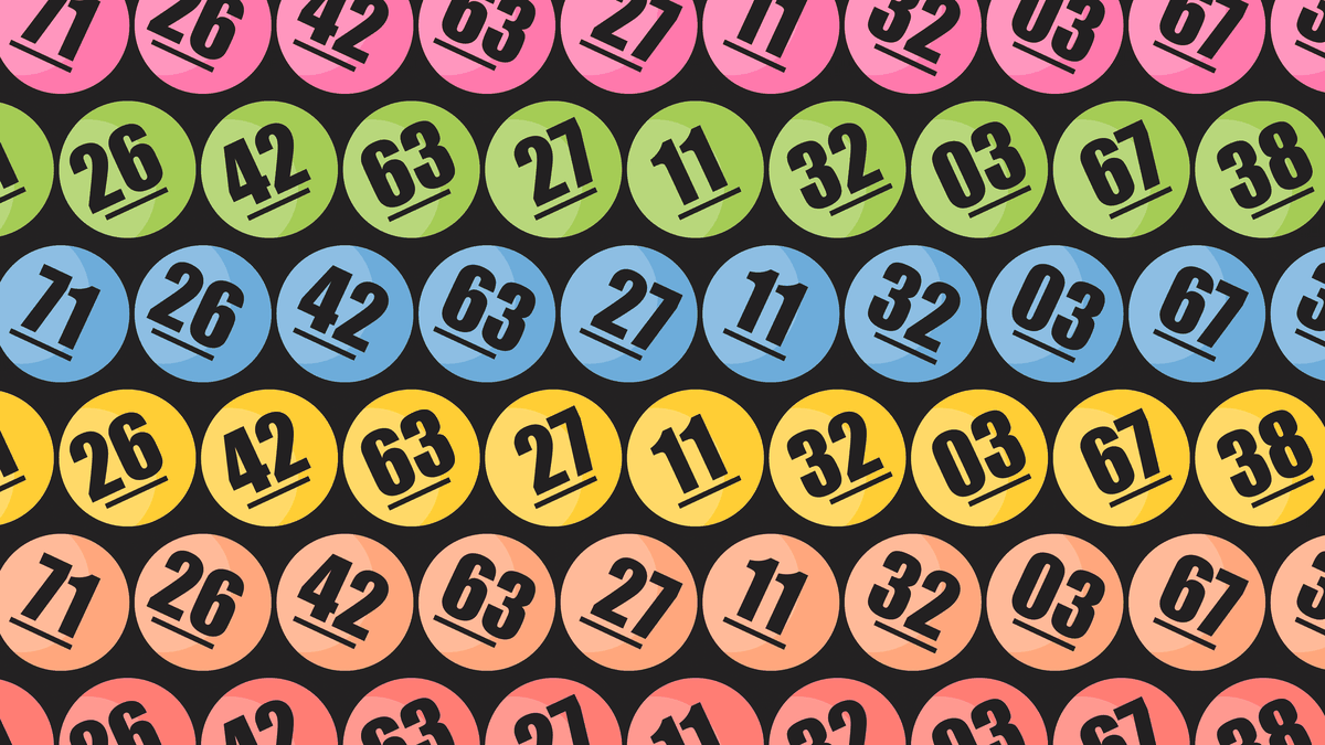 numbered, colored lottery balls.