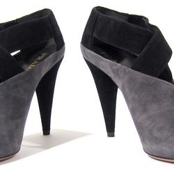 Prada suede two-tone cut-out booties