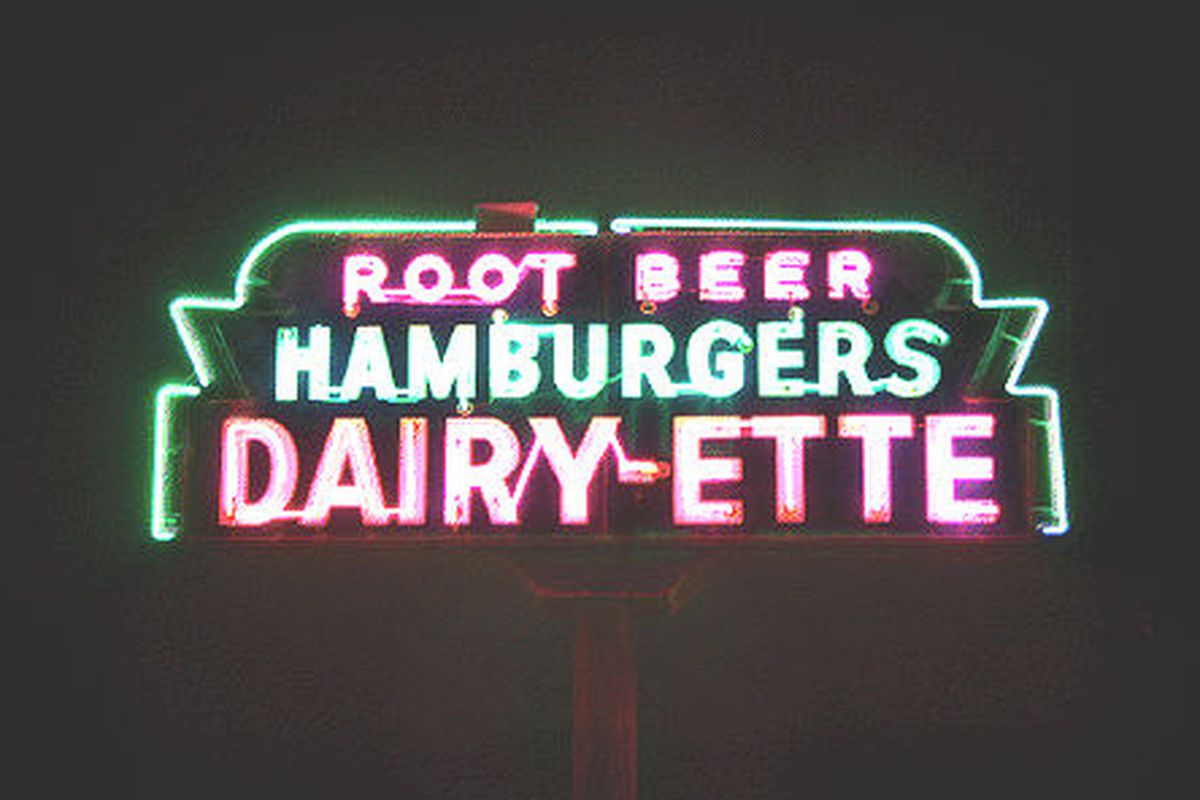 Dairy-ette at night. 
