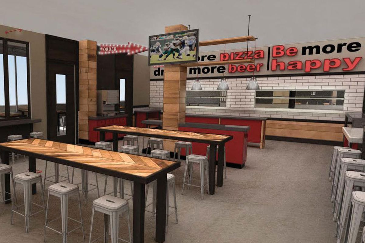 A rendering of the future Regents Pizzeria location.