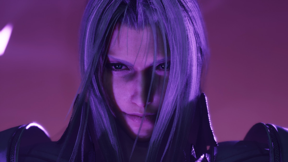 Sephiroth smiles evilly in a promo image for Final Fantasy 7 Rebirth