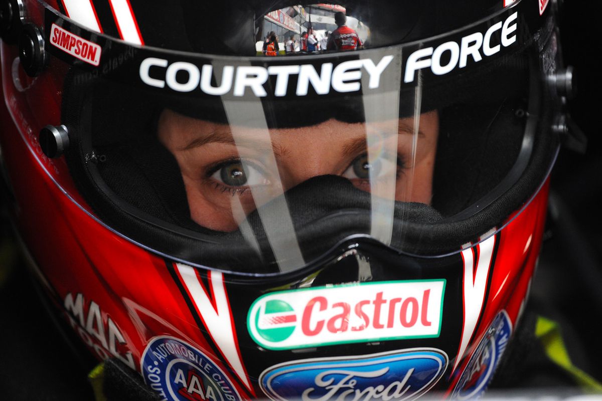 In just her third race, Funny Car rookie Courtney Force is displaying instincts of a veteran NHRA drag racer. (Photo by Ron Lewis) 