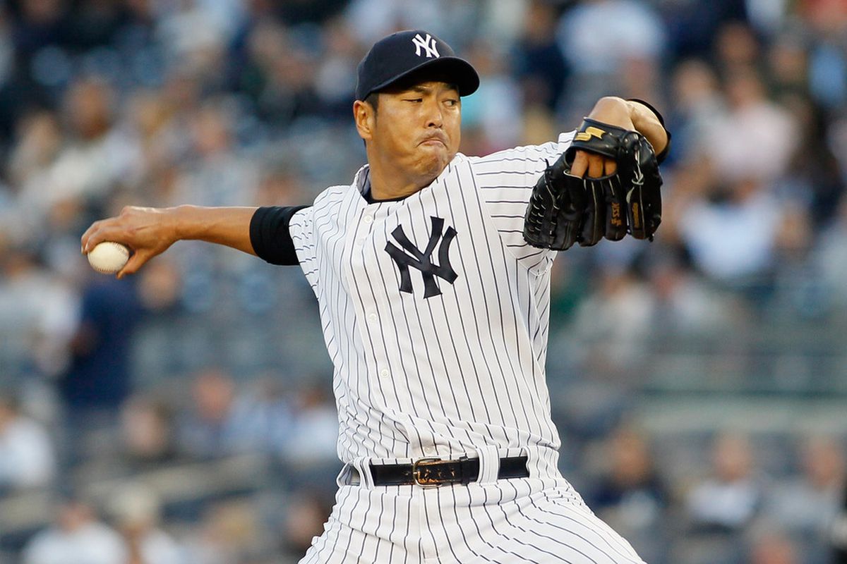 Hiroki Kuroda pitches for the Yankees Wednesday night. (Photo by Mike Stobe/Getty Images)