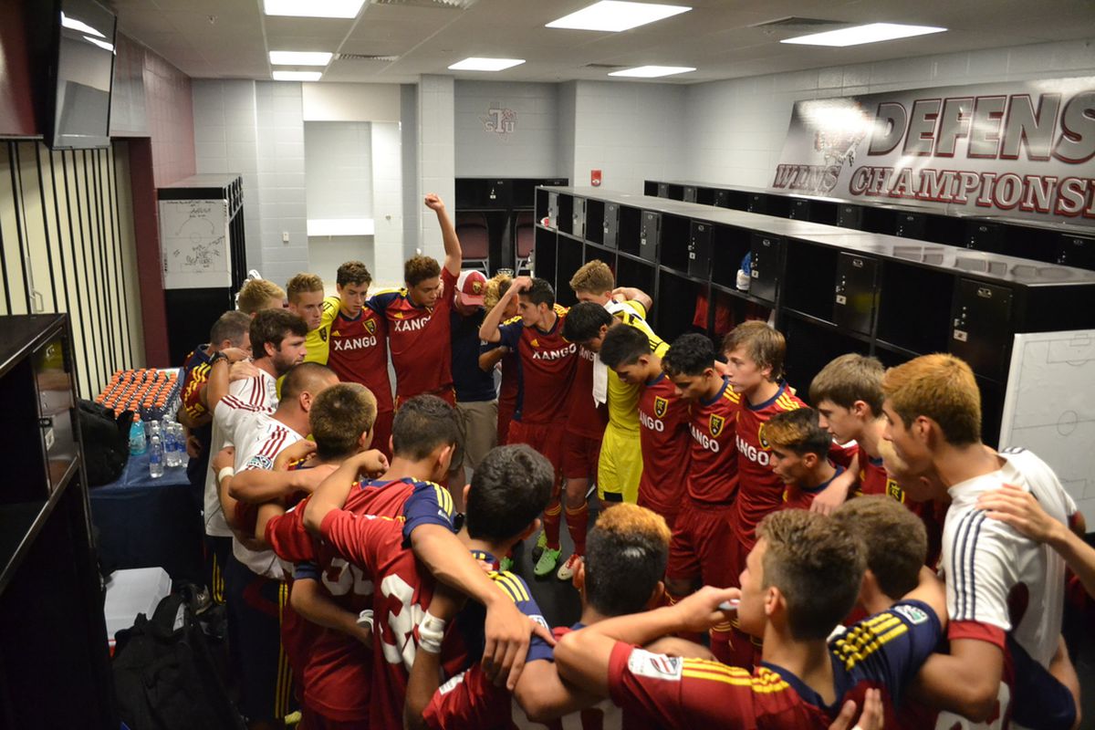 Real Salt Lake's U-16s in 2013 before their championship-winning match.