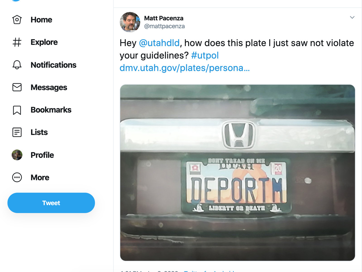 Utahns Question Deportm License Plate Officials Reviewing Issue