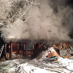 Firefighters responded to a Huntsville home near 650 South and 7600 East just after midnight on Tuesday, Dec. 27, 2016, finding it heavily involved in flames. Crews dealt with problems accessing the fire and freezing cold temperatures as they spent hours battling the flames.