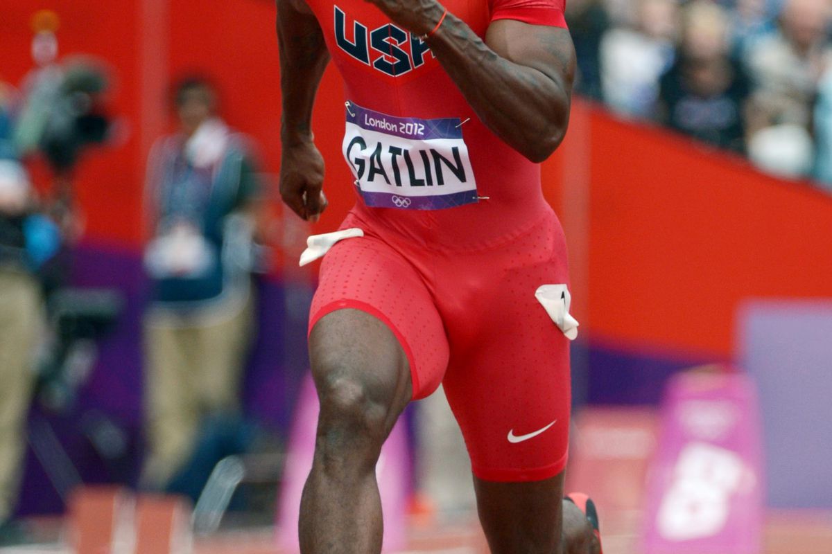 Tennessee' Justin Gatlin (USA) won bronze in the men's 100m.