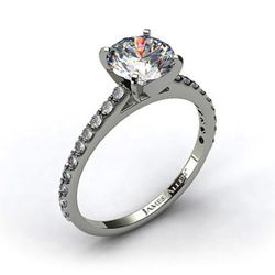 James Allen jewelers prides itself on its blue collar roots, and prices reflect this. $950, <a href="http://www.jamesallen.com/engagement-rings/side-stones/18k-white-gold-0.30ct-common-prong-round-shaped-diamond-engagement-ring-item-928">James Allen</a>.