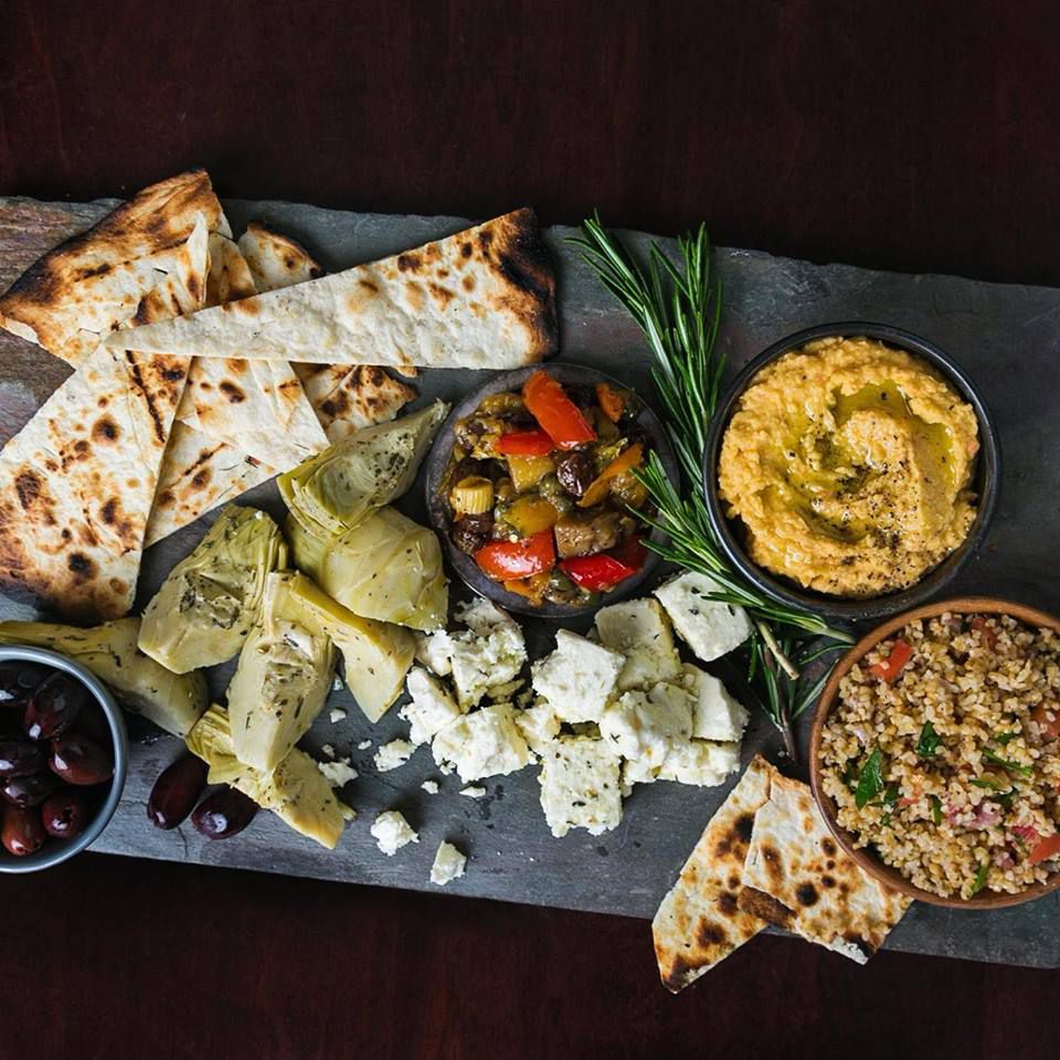 Mediterranean platter at 75 on Courthouse Square