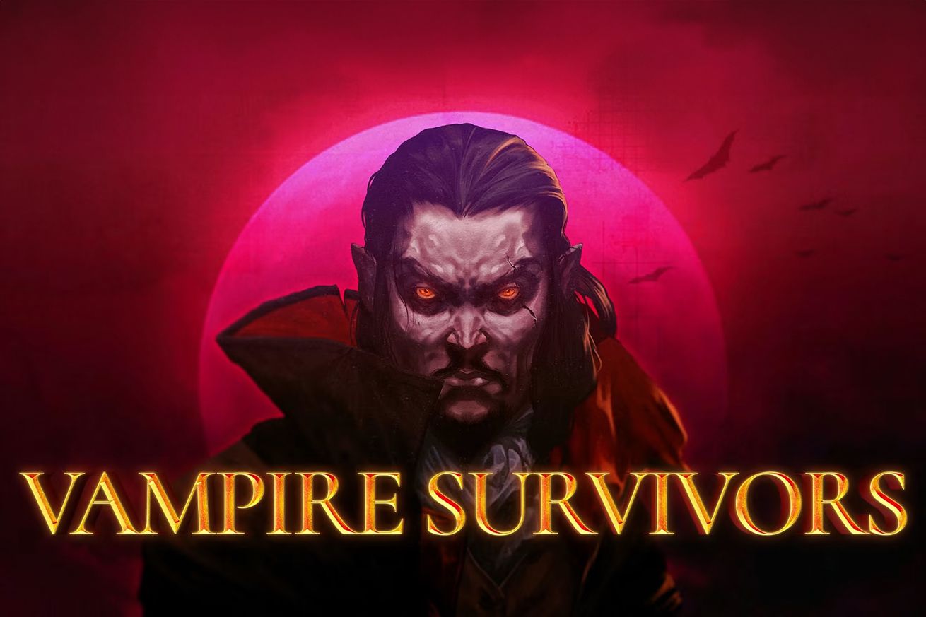 The title screen artwork from indie video game Vampire Survivors.