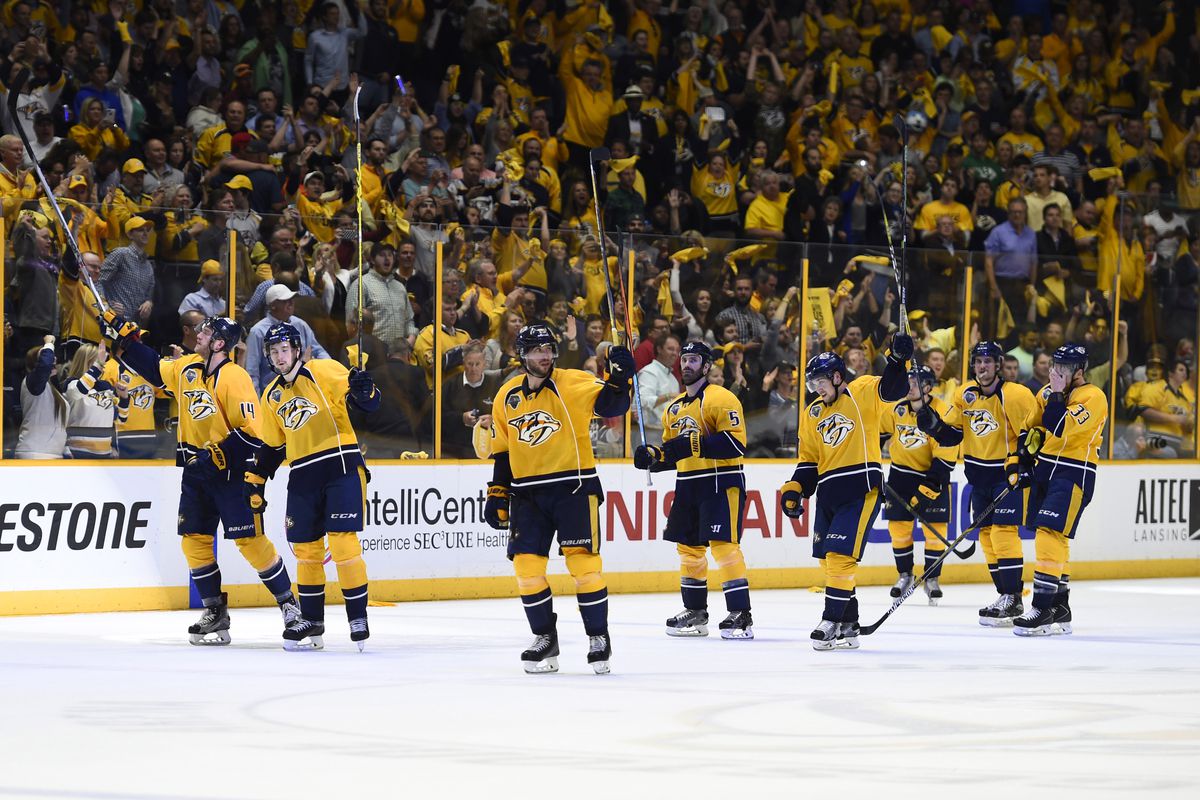 The Preds thank their fans after game six
