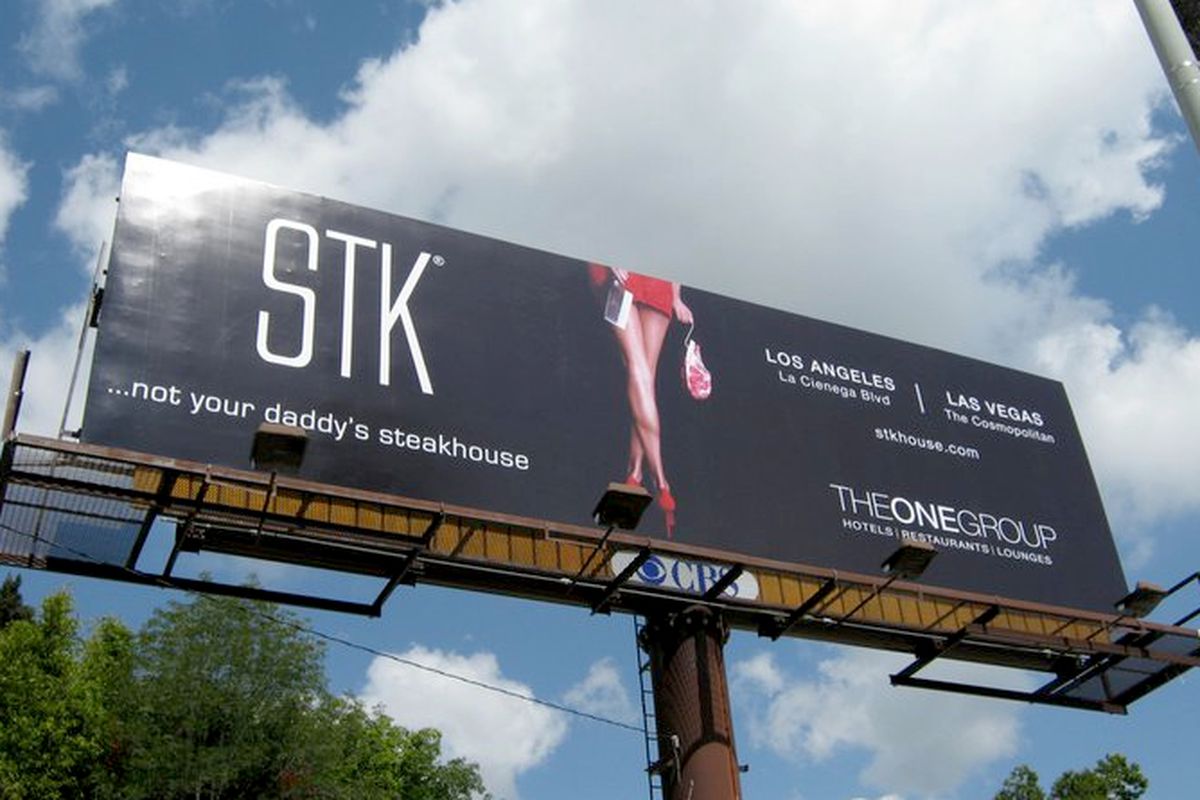 "Female-friendly" steakhouse chain STK advertises that it is not your daddy's steakhouse in Los Angeles. 
