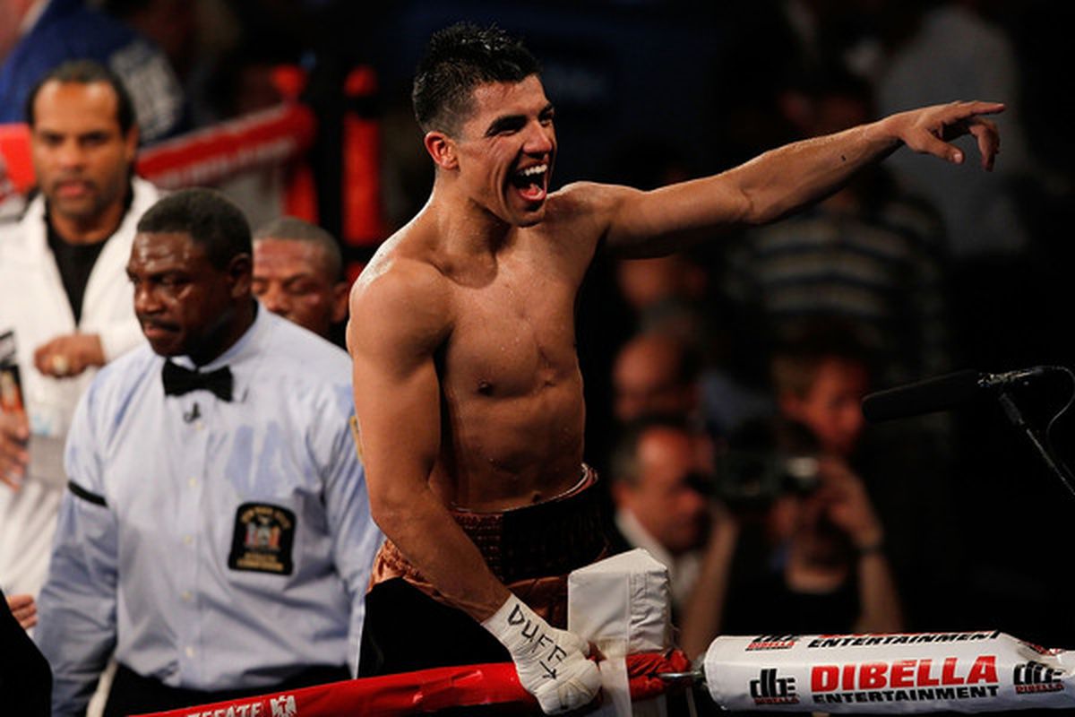 Victor Ortiz isn't sweating allegations for Andre Berto, and isn't revealing how he'll tackle Floyd Mayweather. (Photo by Chris Trotman/Getty Images)