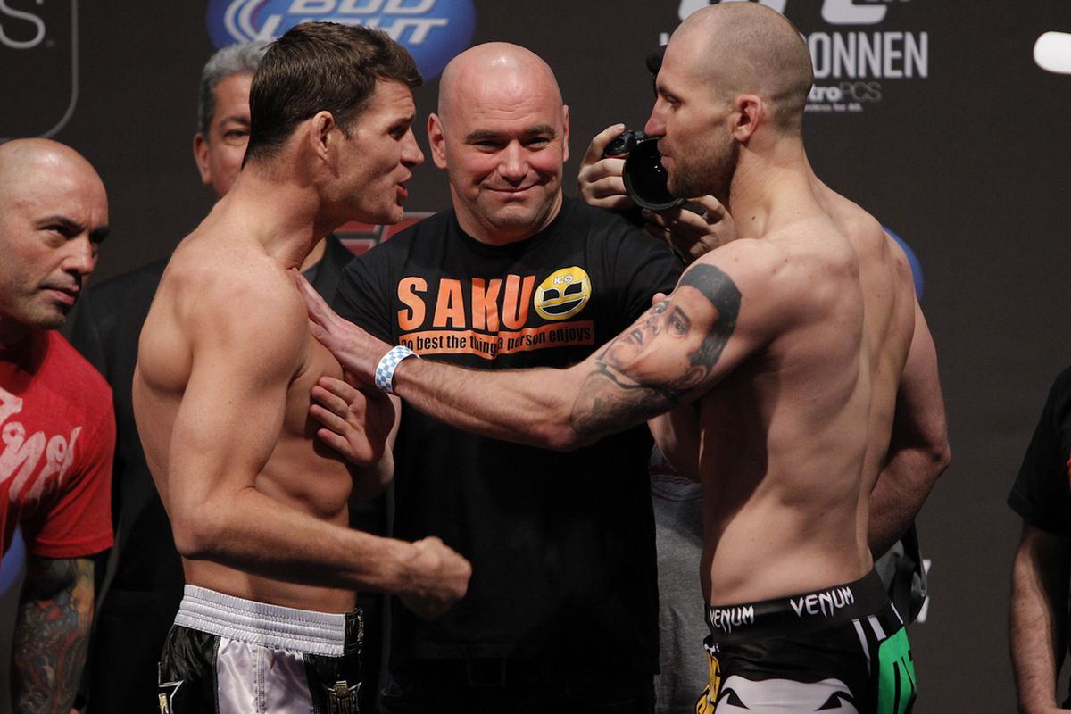Michael Bisping and Alan Belcher will square off at UFC 159 on Saturday.