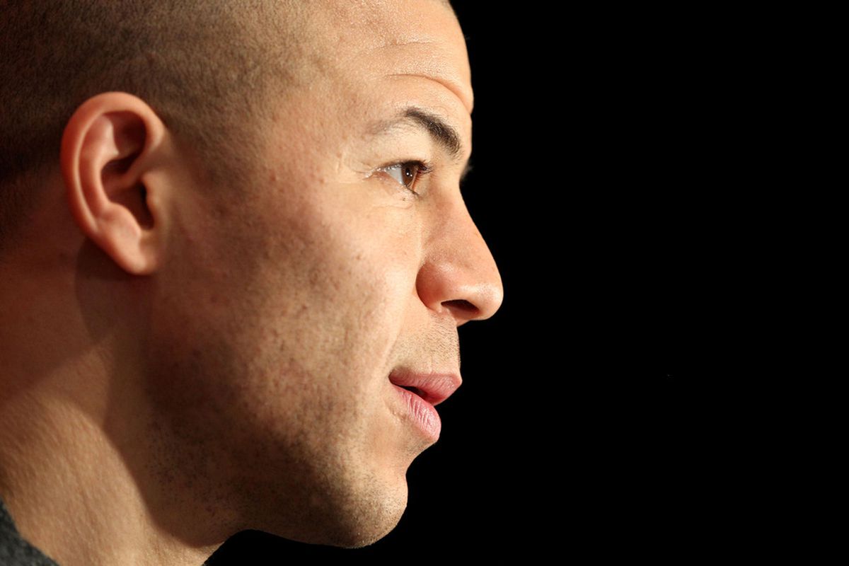 OTTAWA, ON - JANUARY 27:  Jarome Iginla of the Calgary Flames talks with the press and looks to an uncertain future by his own admission.  (Photo by Christian Petersen/Getty Images)