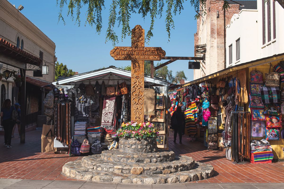Southwest entrance to Olvera Street in Los Angeles