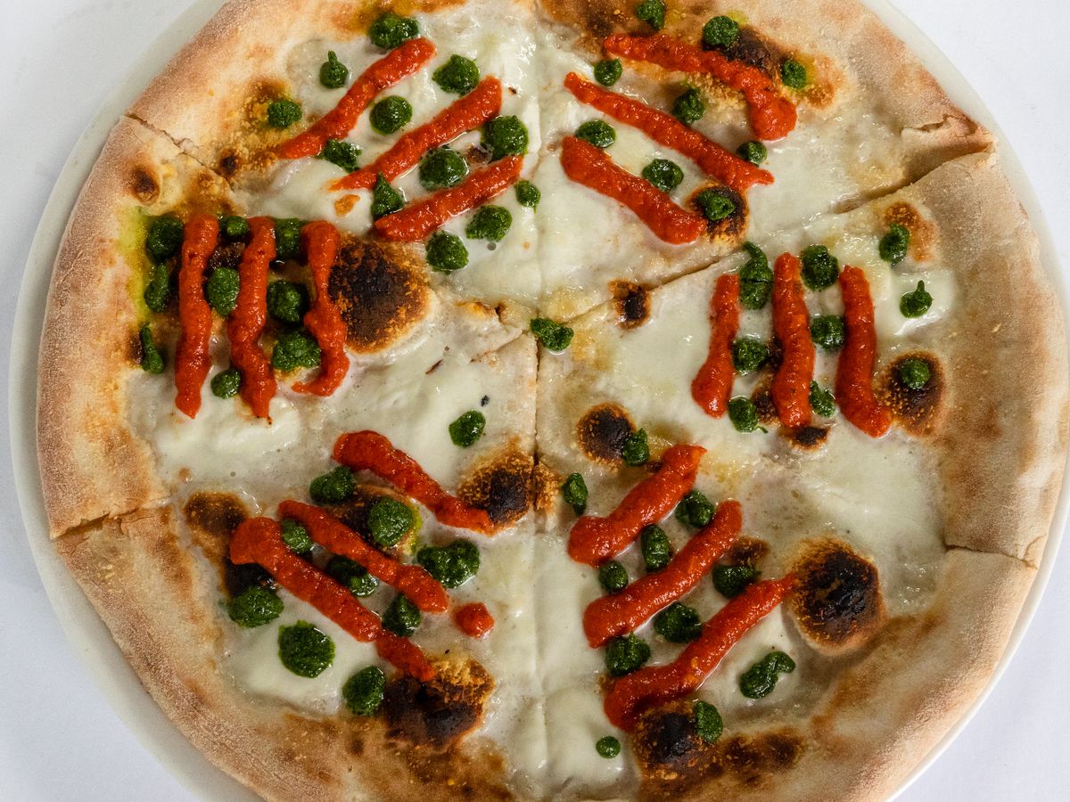 Milanese-style pizza.