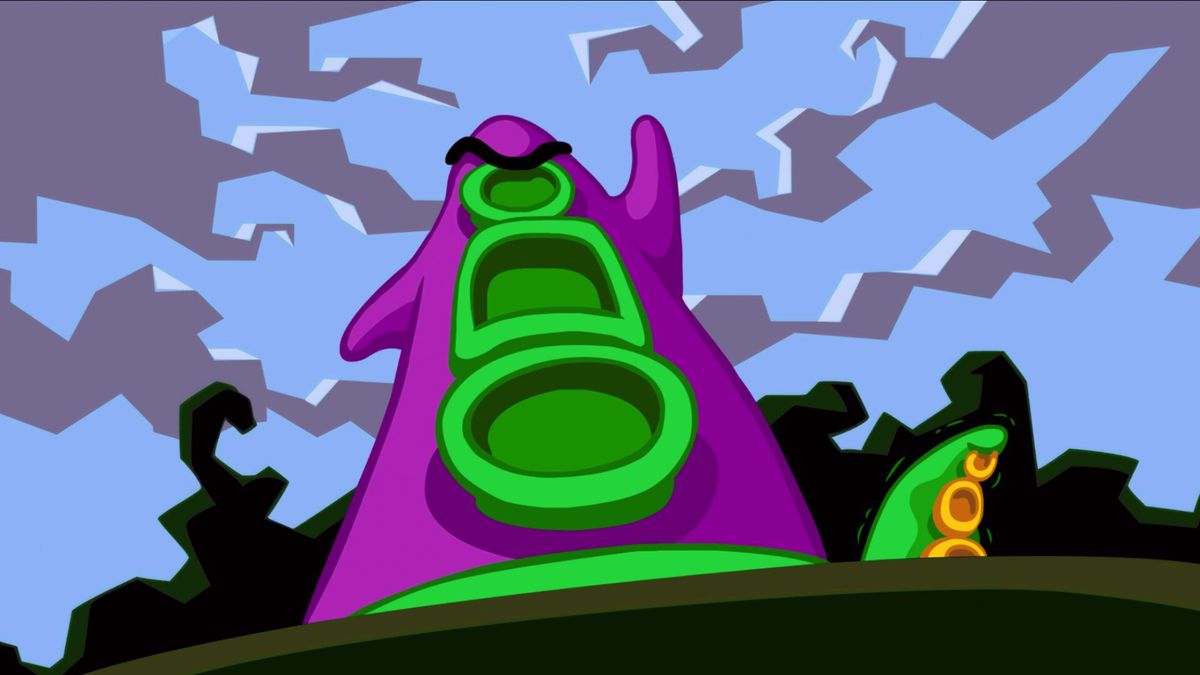 Pink tentacle character from the video game, “Day of the Tentacle Remastered”